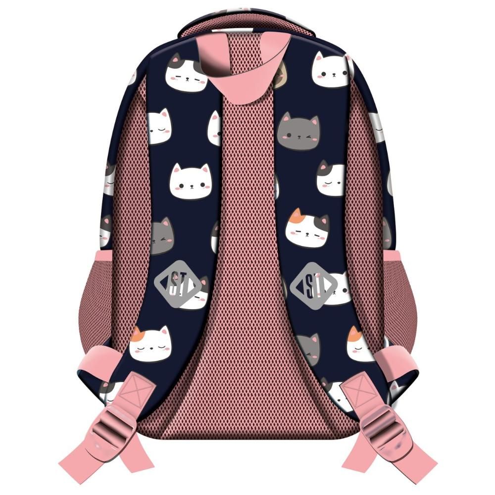 Ghiozdan cu 1 compartiment, St Majewski, St Right, Cuttie Kitties, Navy Blue