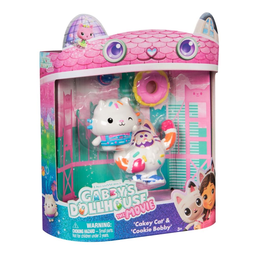 Set 2 figurine Gabbys Dollhouse, Cakey Cat si Cookie Bobby, 20151834