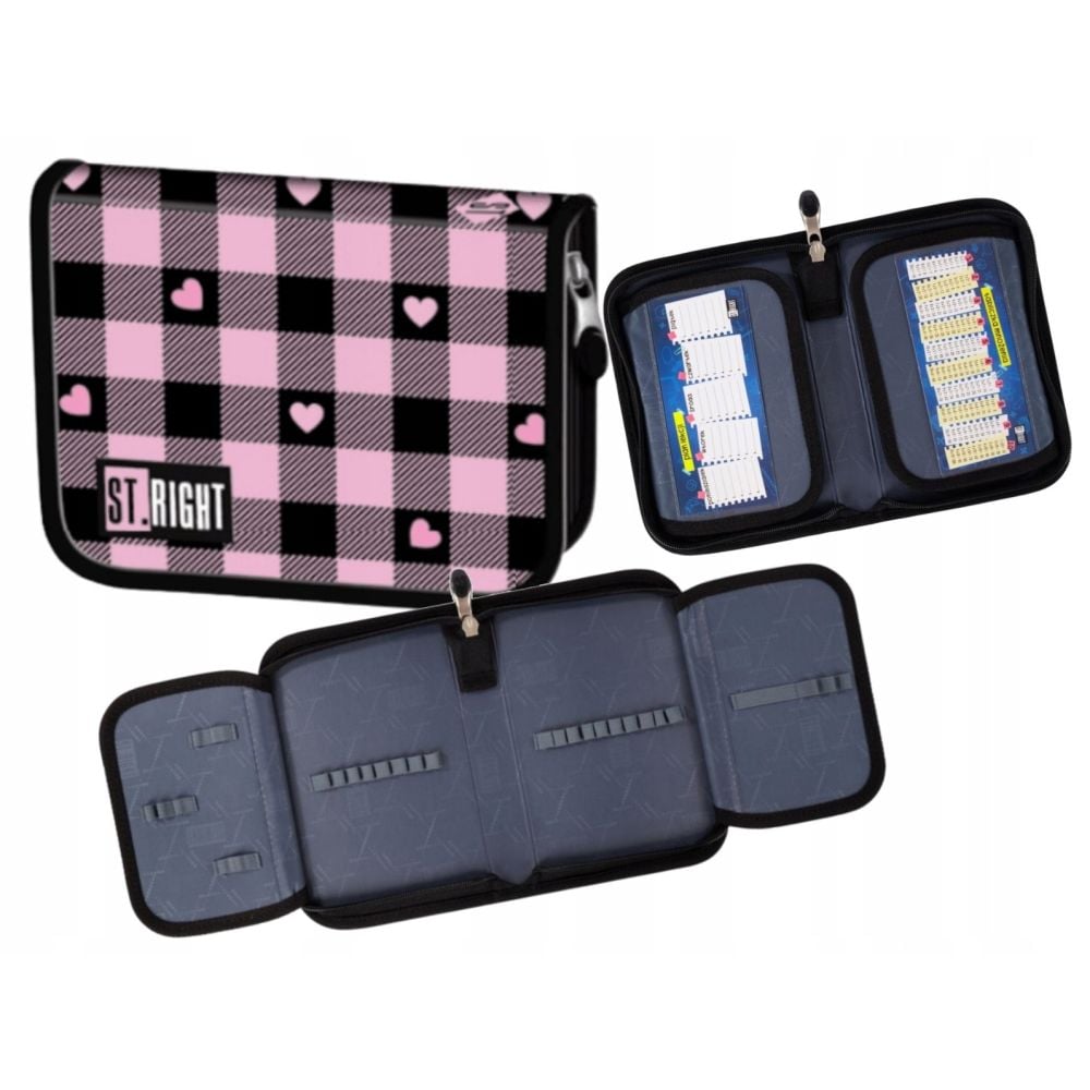 Penar neechipat cu 1 compartiment si 2 extensii, St Majewski, St Right, Pink Checkered