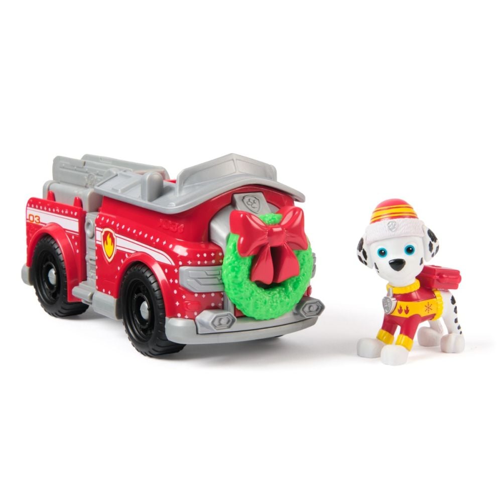 Masina cu figurina, Paw Patrol, Marshall Holiday Fire Truck, 20153732