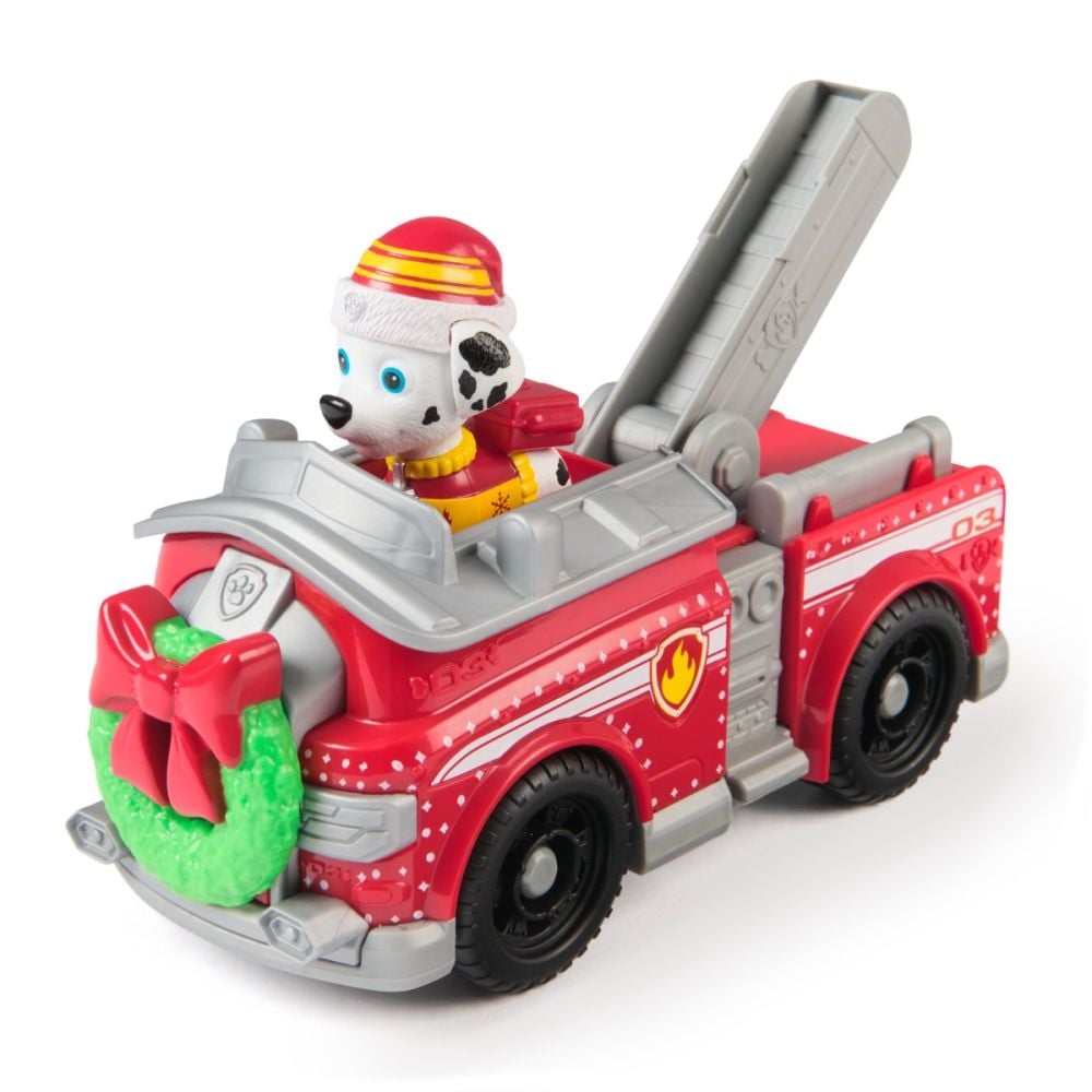 Masina cu figurina, Paw Patrol, Marshall Holiday Fire Truck, 20153732