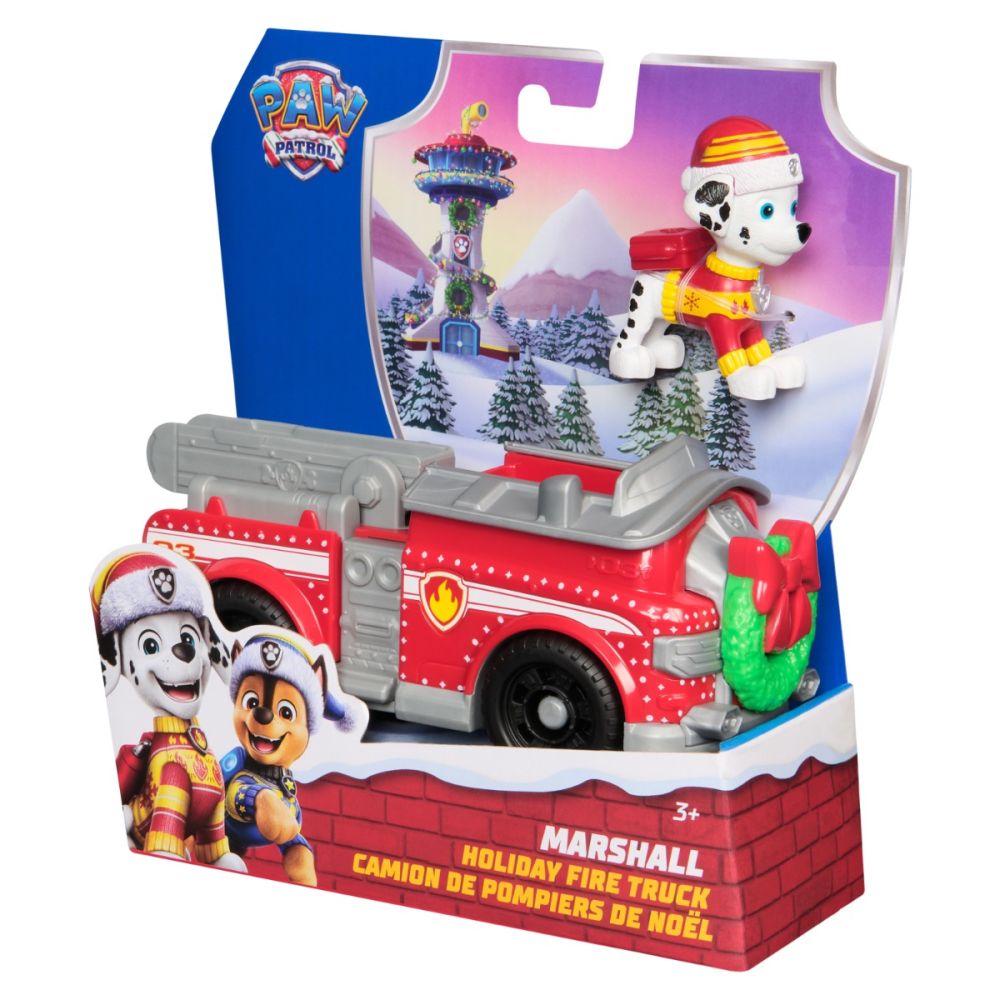 Masina cu figurina, Paw Patrol, Marshall Holiday Fire Truck, 20153732