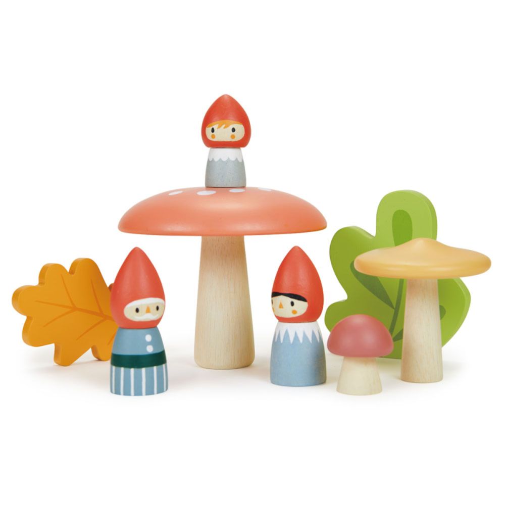 Familia gnomilor din padure, din lemn premium, Tender Leaf Toys