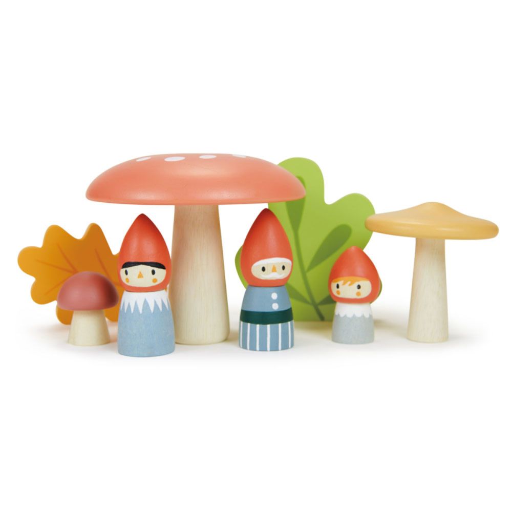 Familia gnomilor din padure, din lemn premium, Tender Leaf Toys