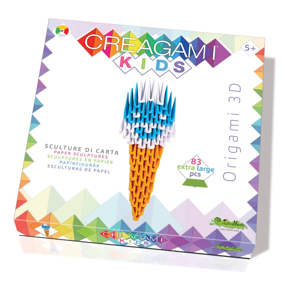 Joc 3D Inghetata Origami, Creagami Kids, 83 Piese