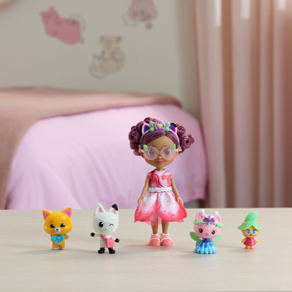 Set 2 figurine, Gabbys Dollhouse, Queen Kitty Fairy and Kitty Gnome, 6074330