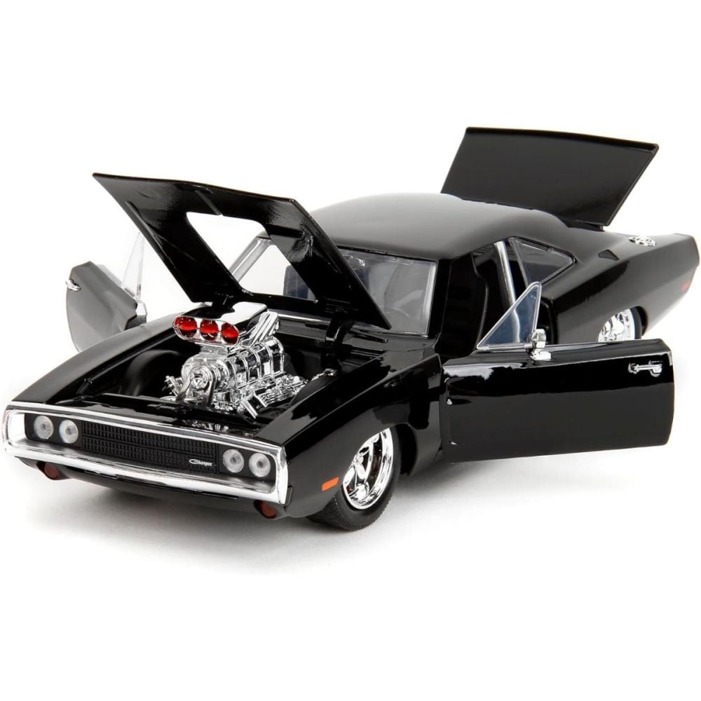 Set masina si figurina, Jada, Fast And Furious, Dodge Charger 1970 si Dominic Toretto.