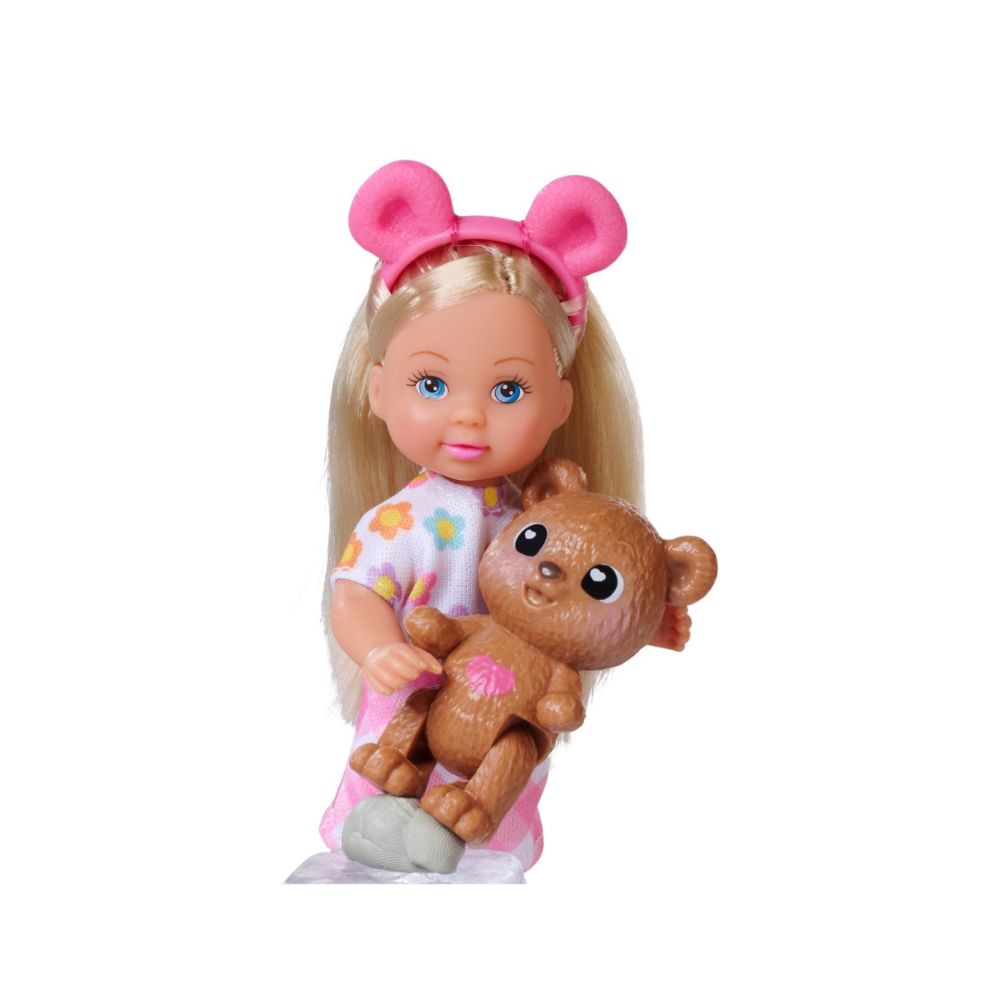 Papusa cu jacheta pufoasa si ursulet, Evi Love, Teddy