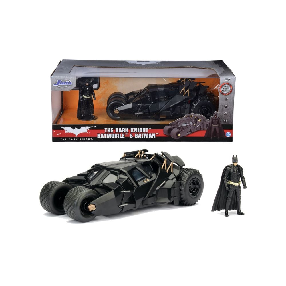 Masina din metal si figurina, Jada, Batman si Batmobil The Dark Night, 1:24