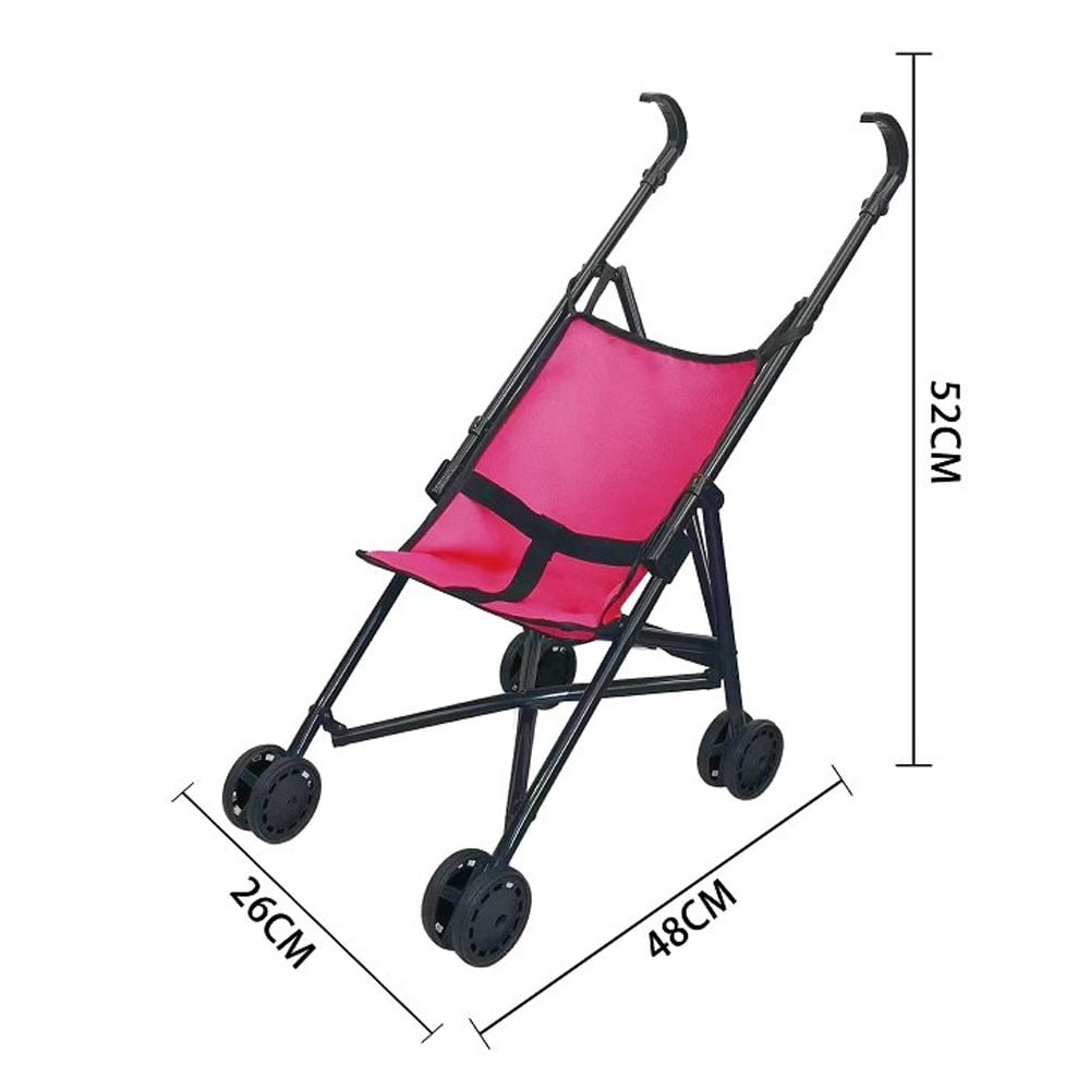 Carucior pentru papusi, Luna Toys, Baby Trolley Series, Roz, 26 x 48 x 52 cm