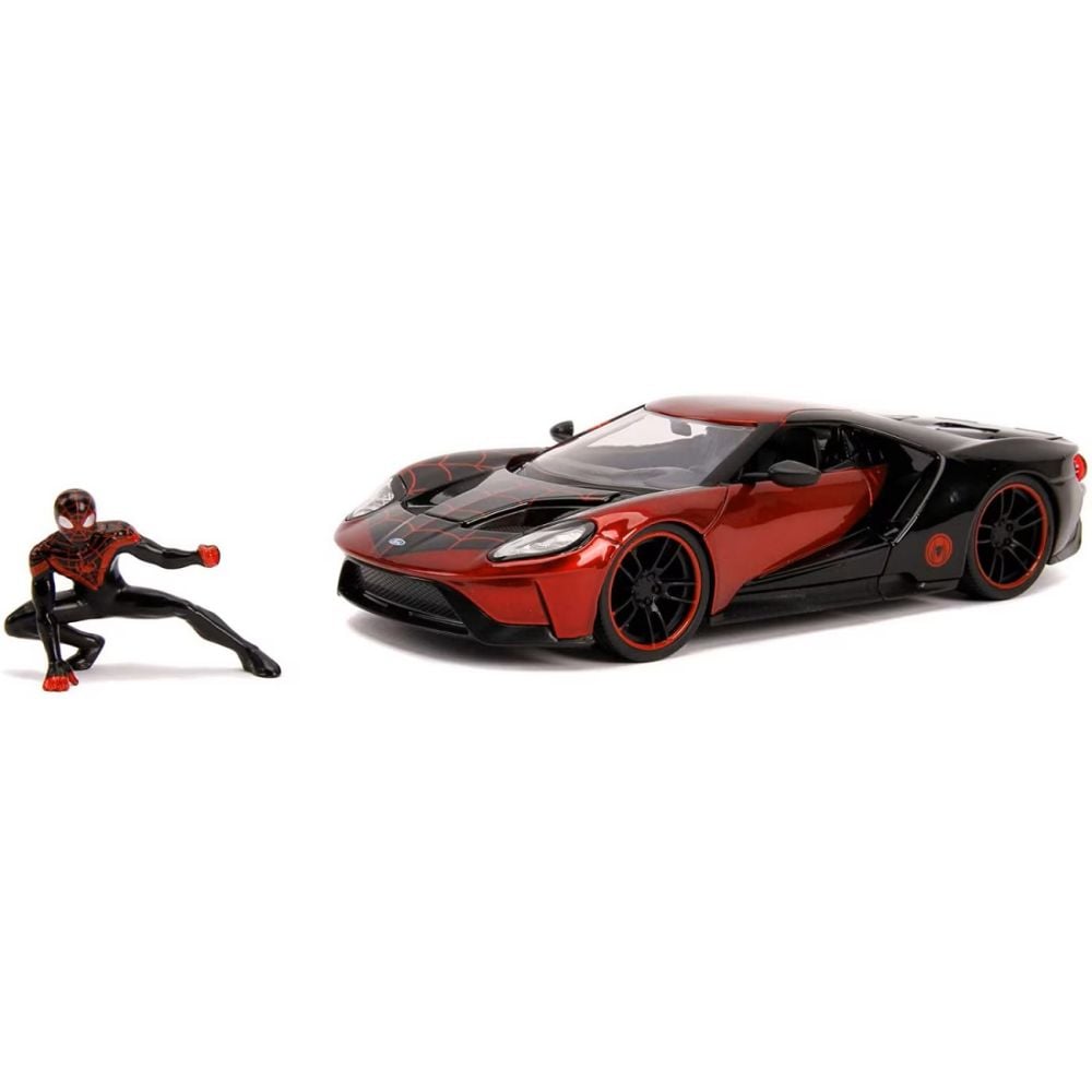 Masina din metal si figurina, Jada, Ford 2017 Gt si Miles Morales, 1:24