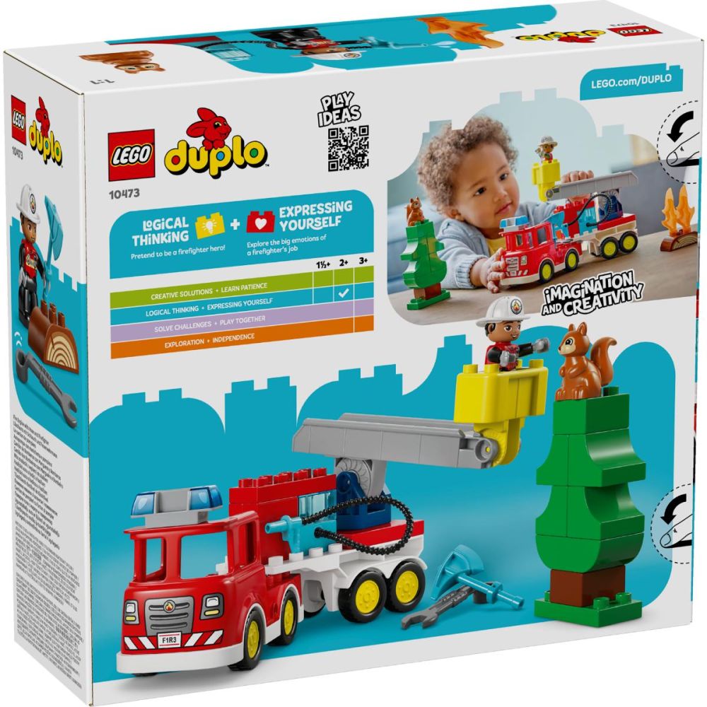 LEGO® DUPLO - Camion de pompieri cu furtun si pompier (10473)