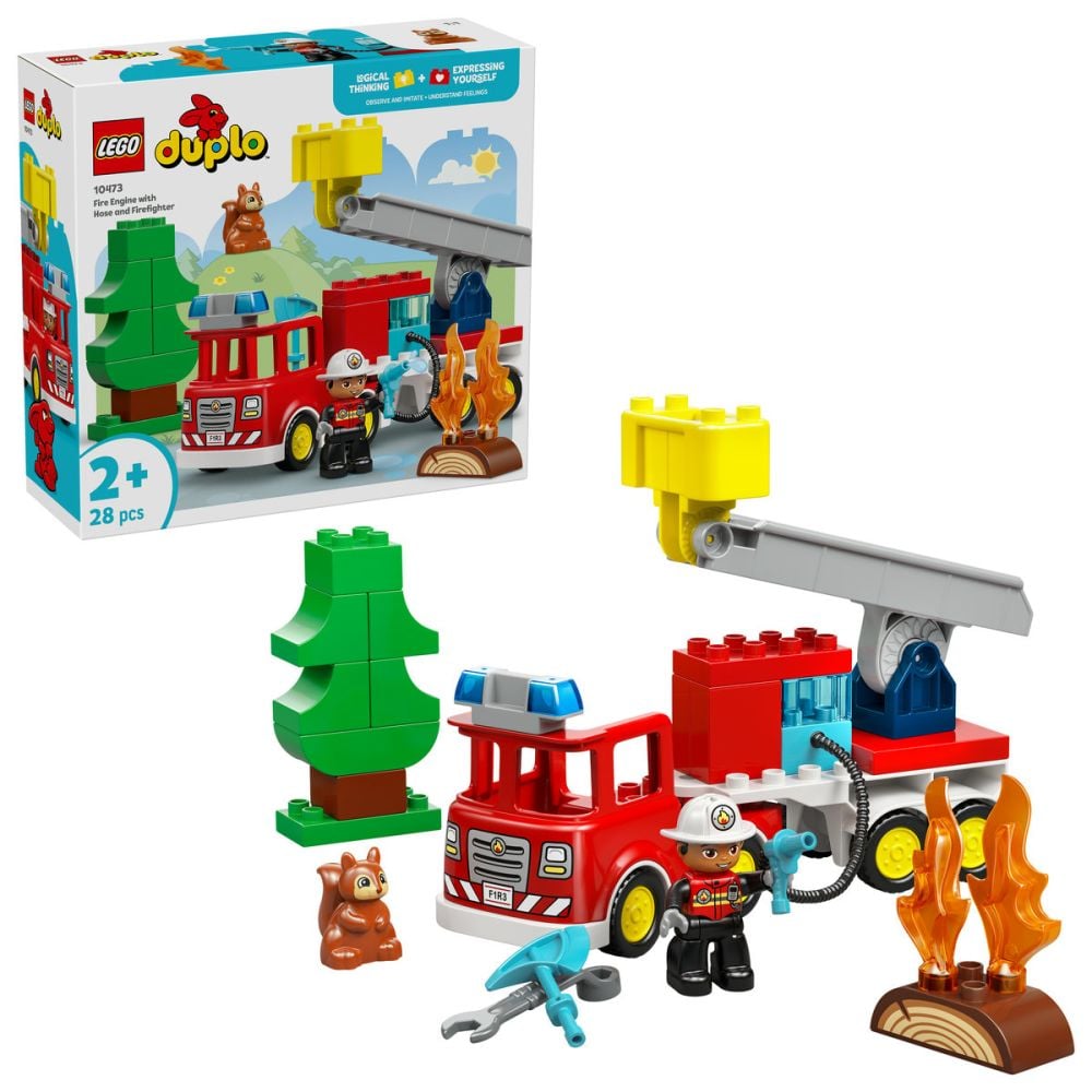 LEGO® DUPLO - Camion de pompieri cu furtun si pompier (10473)