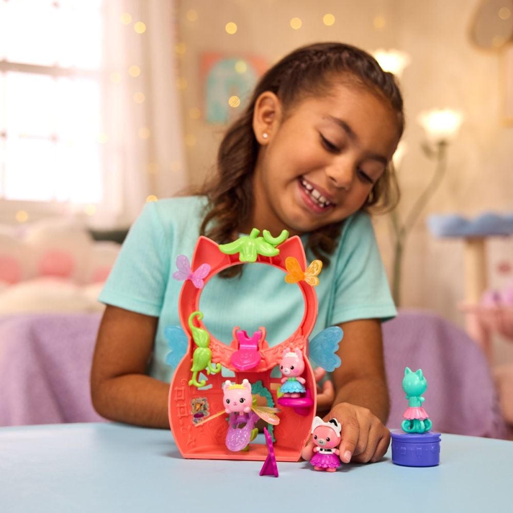 Set de joaca cu figurine, Gabbys Dollhouse Fairylandia, Kitty Fairys Flutter-riffic, 6075567