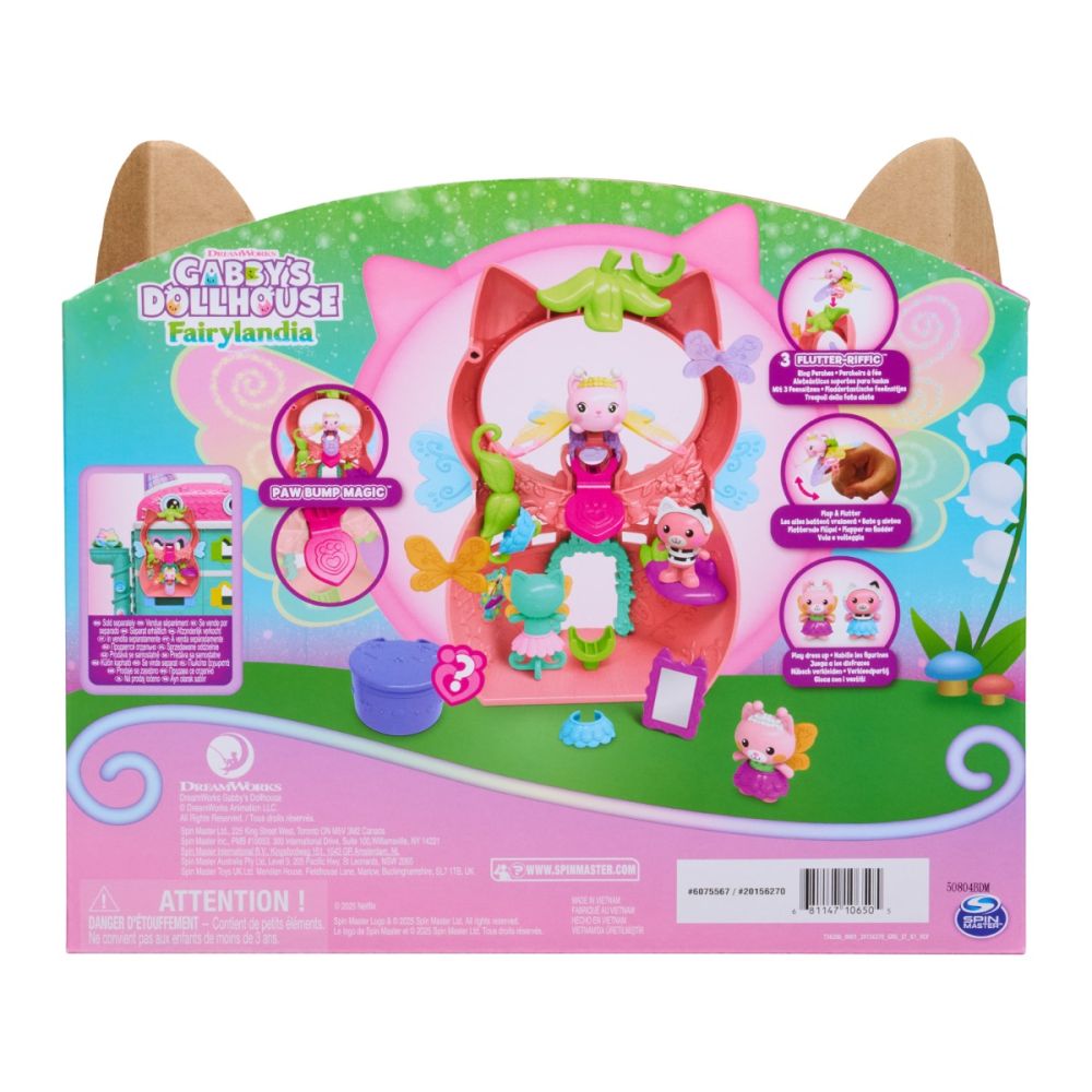 Set de joaca cu figurine, Gabbys Dollhouse Fairylandia, Kitty Fairys Flutter-riffic, 6075567