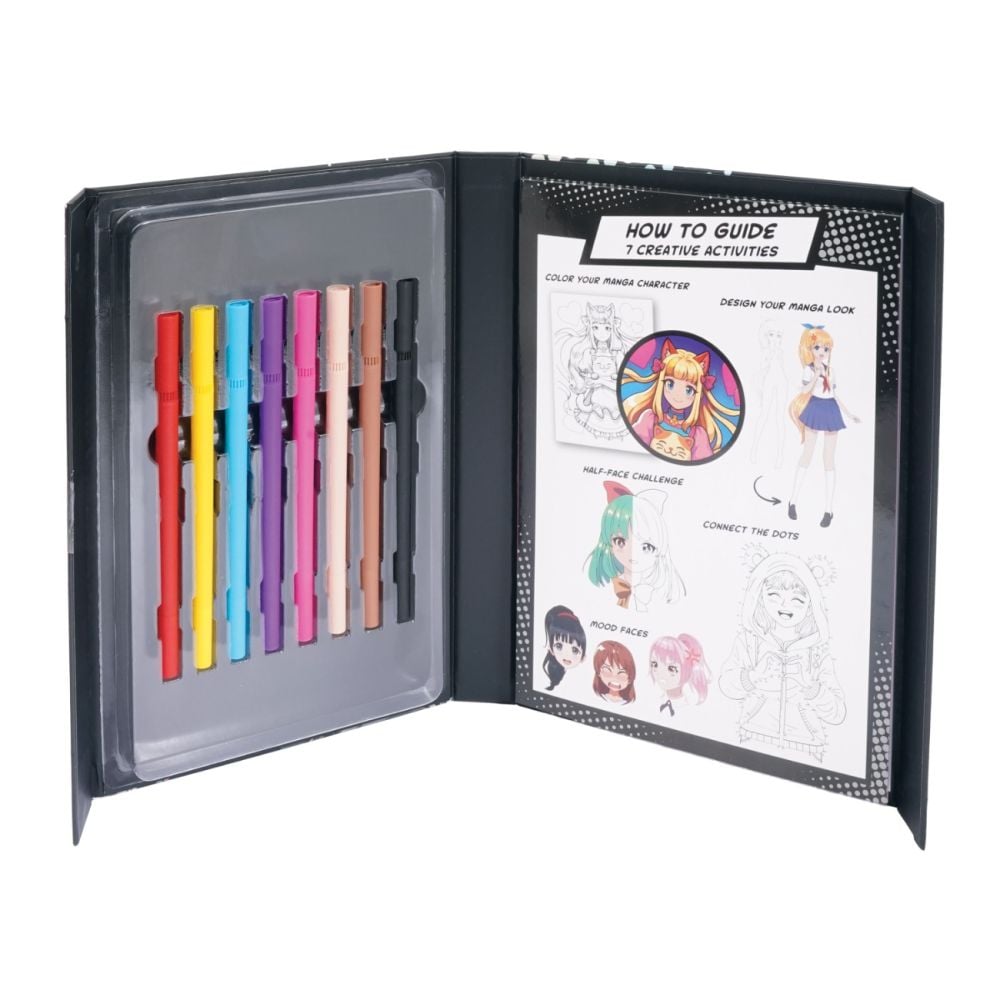Set jurnal cu markere, Happi Hobbi, Manga