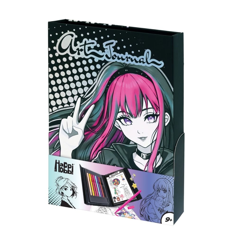 Set jurnal cu markere, Happi Hobbi, Manga