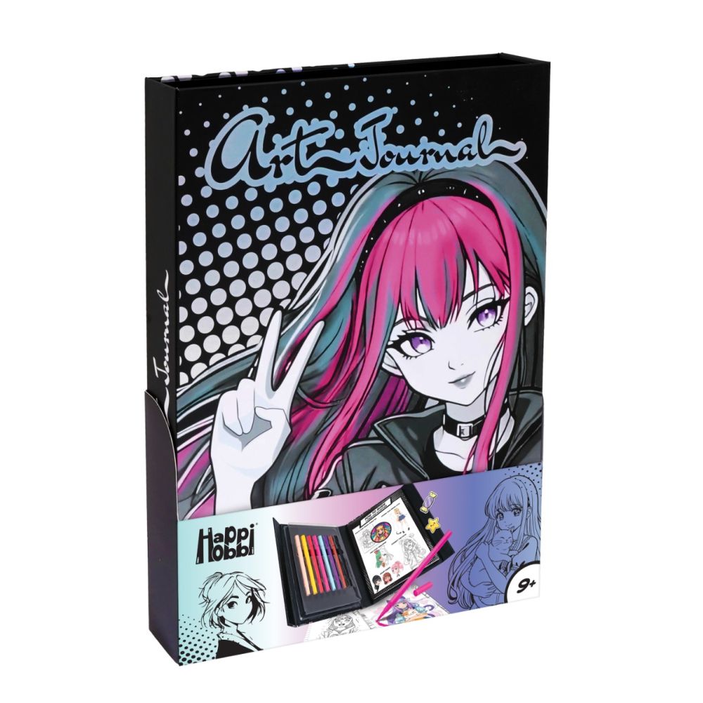 Set jurnal cu markere, Happi Hobbi, Manga