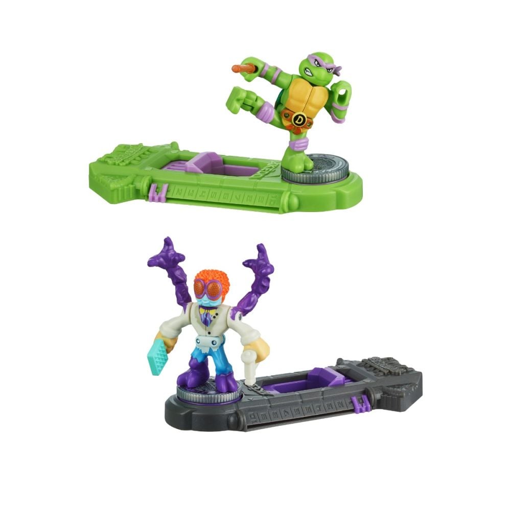 Set 2 figurine Testoasele Ninja, Akedo, Donatello Vs Baxter Stockman, S1