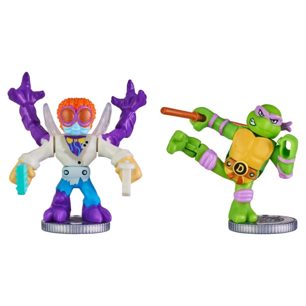 Set 2 figurine Testoasele Ninja, Akedo, Donatello Vs Baxter Stockman, S1