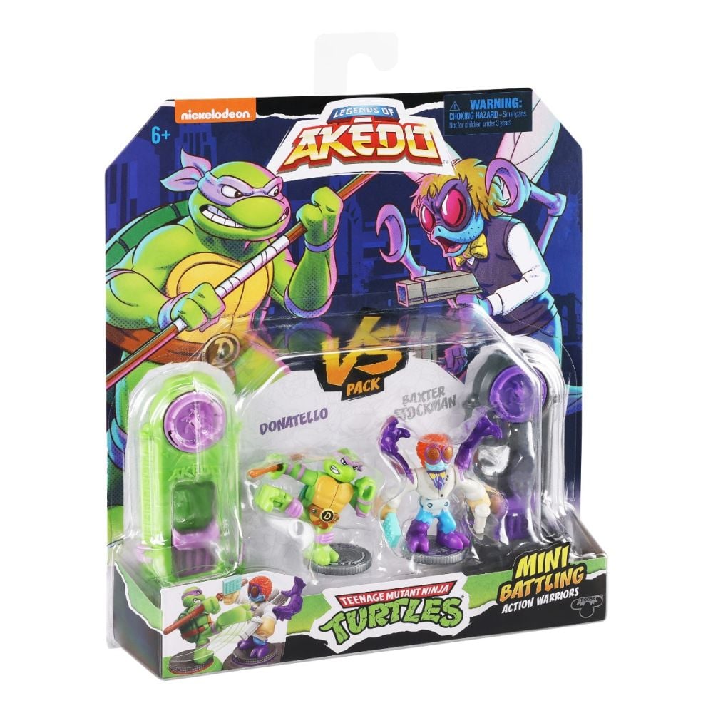 Set 2 figurine Testoasele Ninja, Akedo, Donatello Vs Baxter Stockman, S1