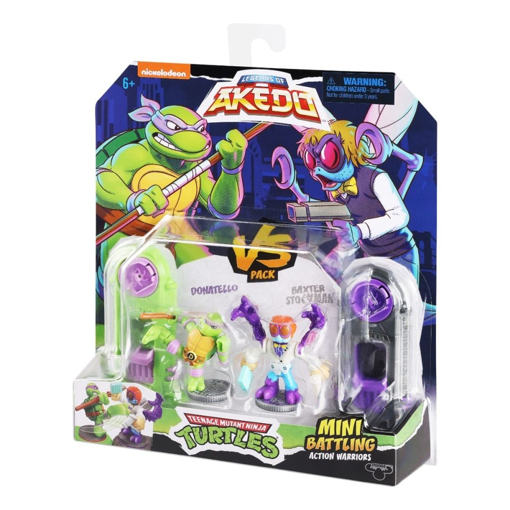 Set 2 figurine Testoasele Ninja, Akedo, Donatello Vs Baxter Stockman, S1