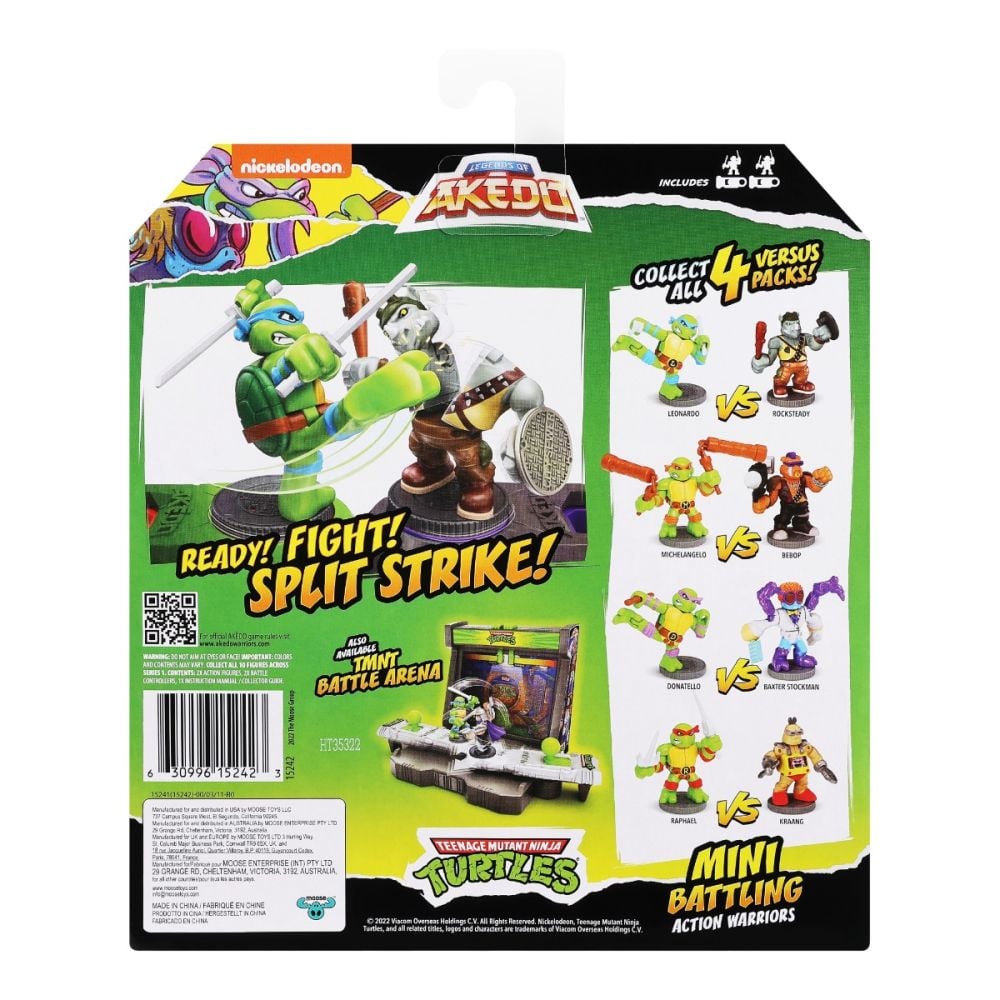 Set 2 figurine Testoasele Ninja, Akedo, Donatello Vs Baxter Stockman, S1