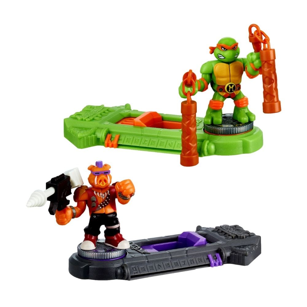 Set 2 figurine Testoasele Ninja, Akedo, Michelangelo Vs Bebop, S1