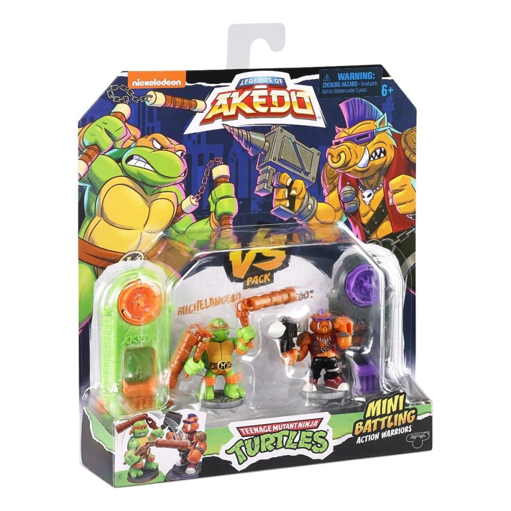 Set 2 figurine Testoasele Ninja, Akedo, Michelangelo Vs Bebop, S1