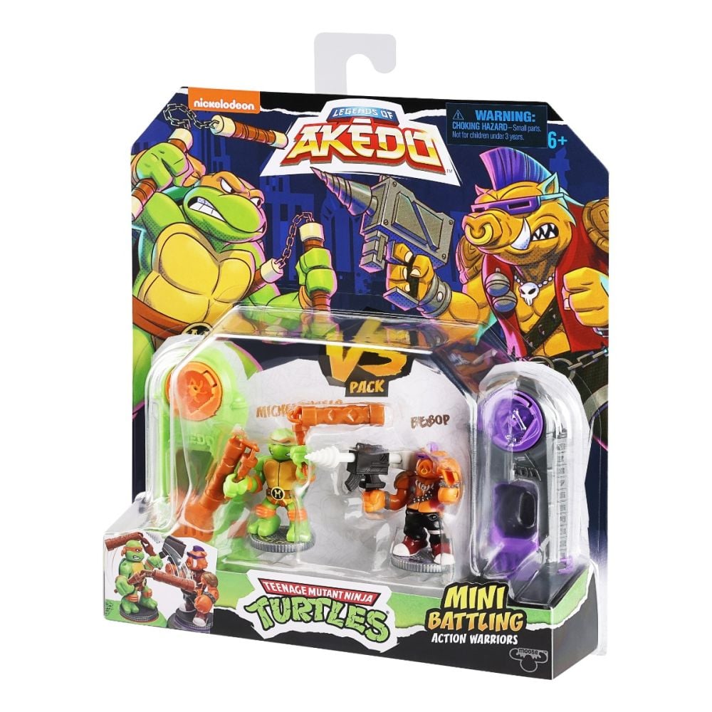 Set 2 figurine Testoasele Ninja, Akedo, Michelangelo Vs Bebop, S1