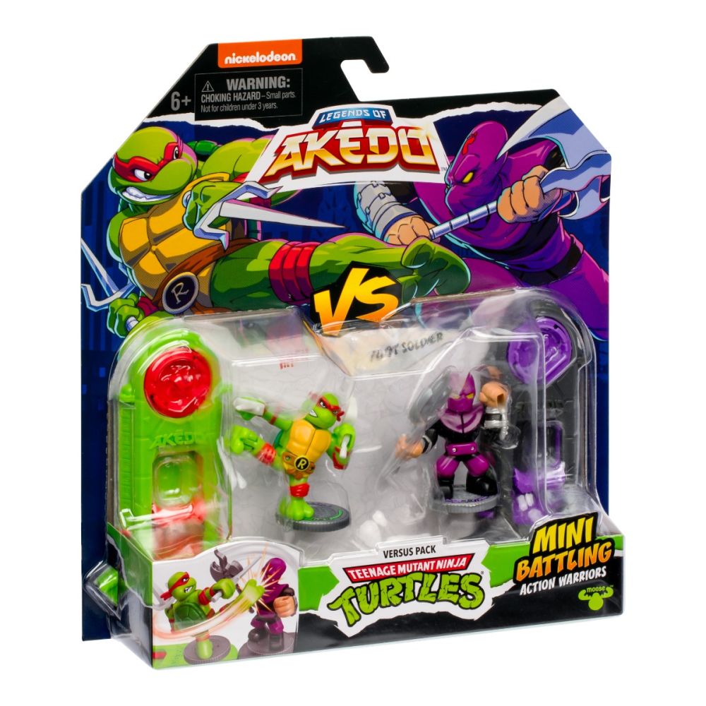 ★Ake★ Set 2 figurine, Akedo, Testoasele Ninja, Raph Vs Foot Soldier, S3