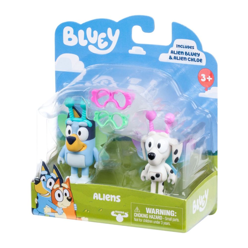 Set 2 figurine, Bluey si Chloe, Aliens