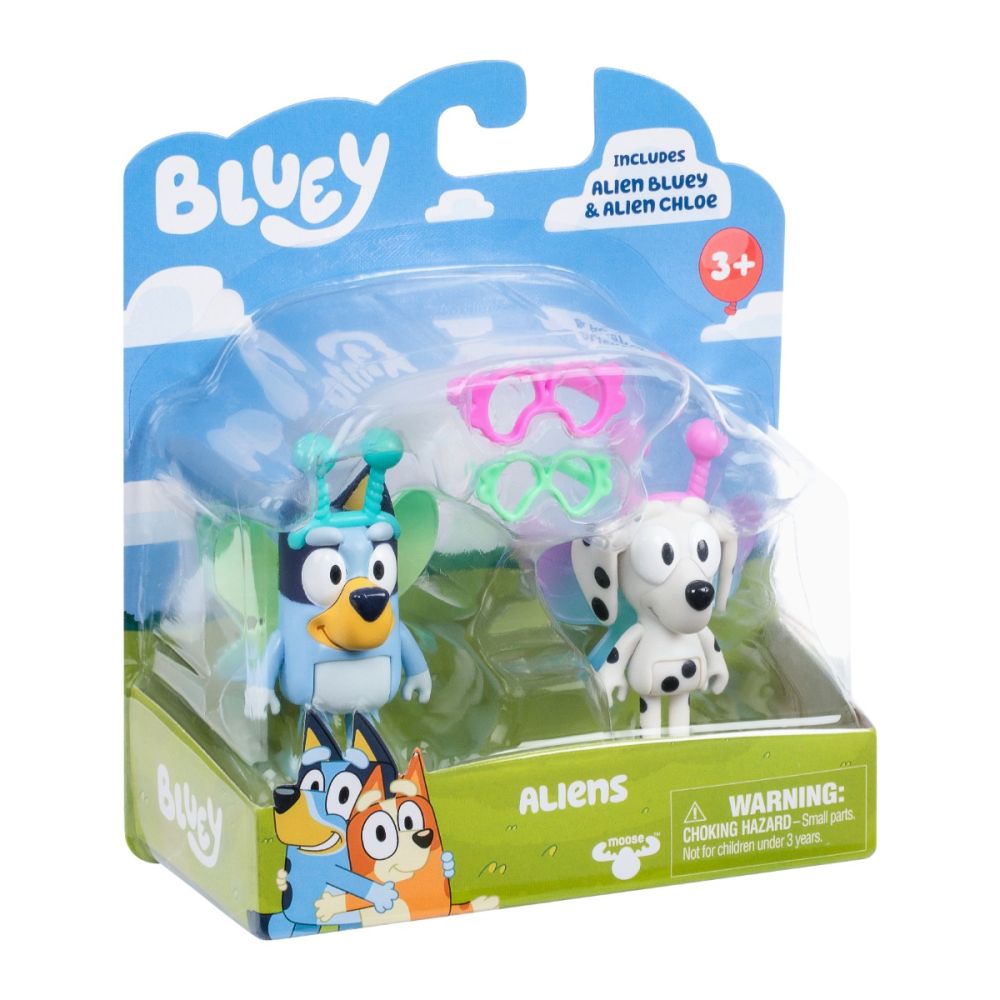 Set 2 figurine, Bluey si Chloe, Aliens