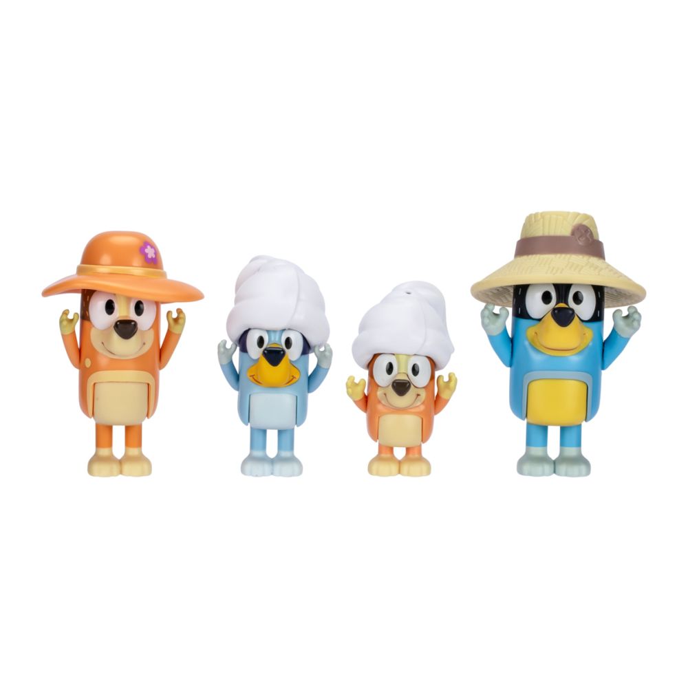 Set 4 figurine, Bluey, Family Trip