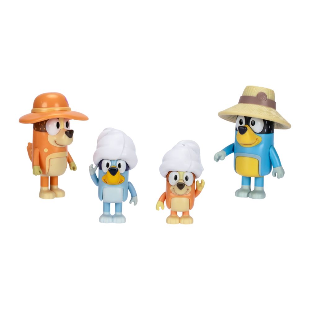 Set 4 figurine, Bluey, Family Trip