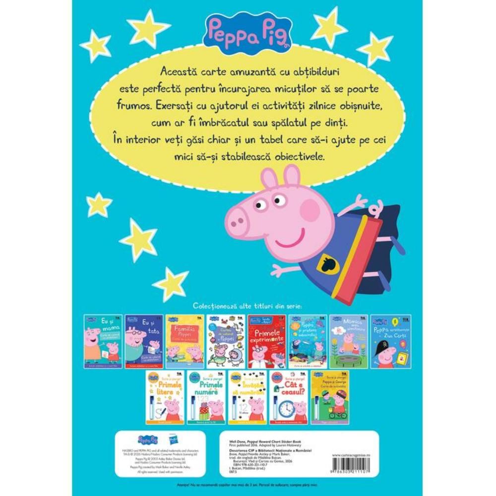 Carte de activitati cu abtibilduri, Peppa Pig, Bravo, Peppa!