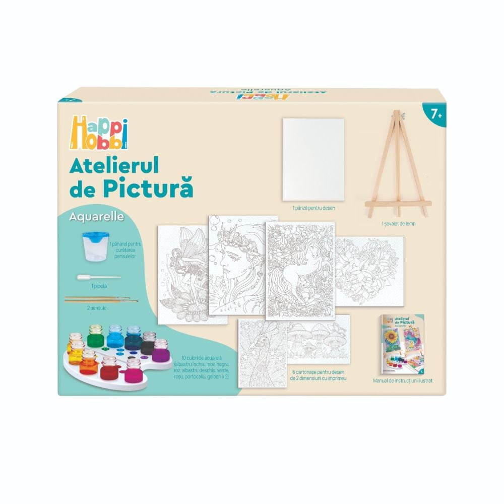 Set de pictura, Happi Hobbi, Atelierul de pictura, Aquarelle, Unicorn