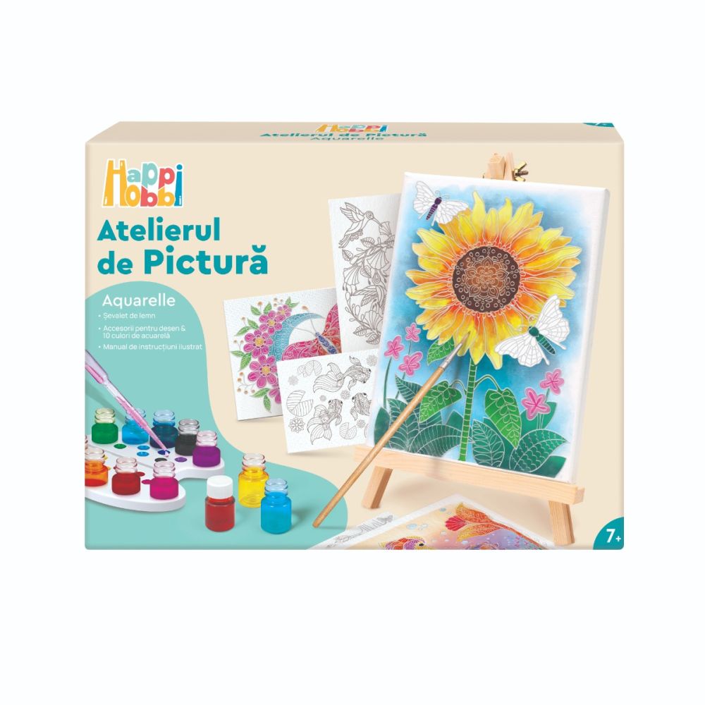 Set de pictura, Happi Hobbi, Atelierul de pictura, Aquarelle, Floarea Soarelui