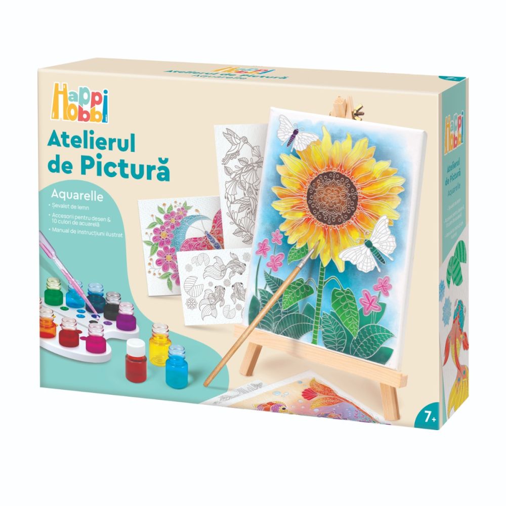 Set de pictura, Happi Hobbi, Atelierul de pictura, Aquarelle, Floarea Soarelui