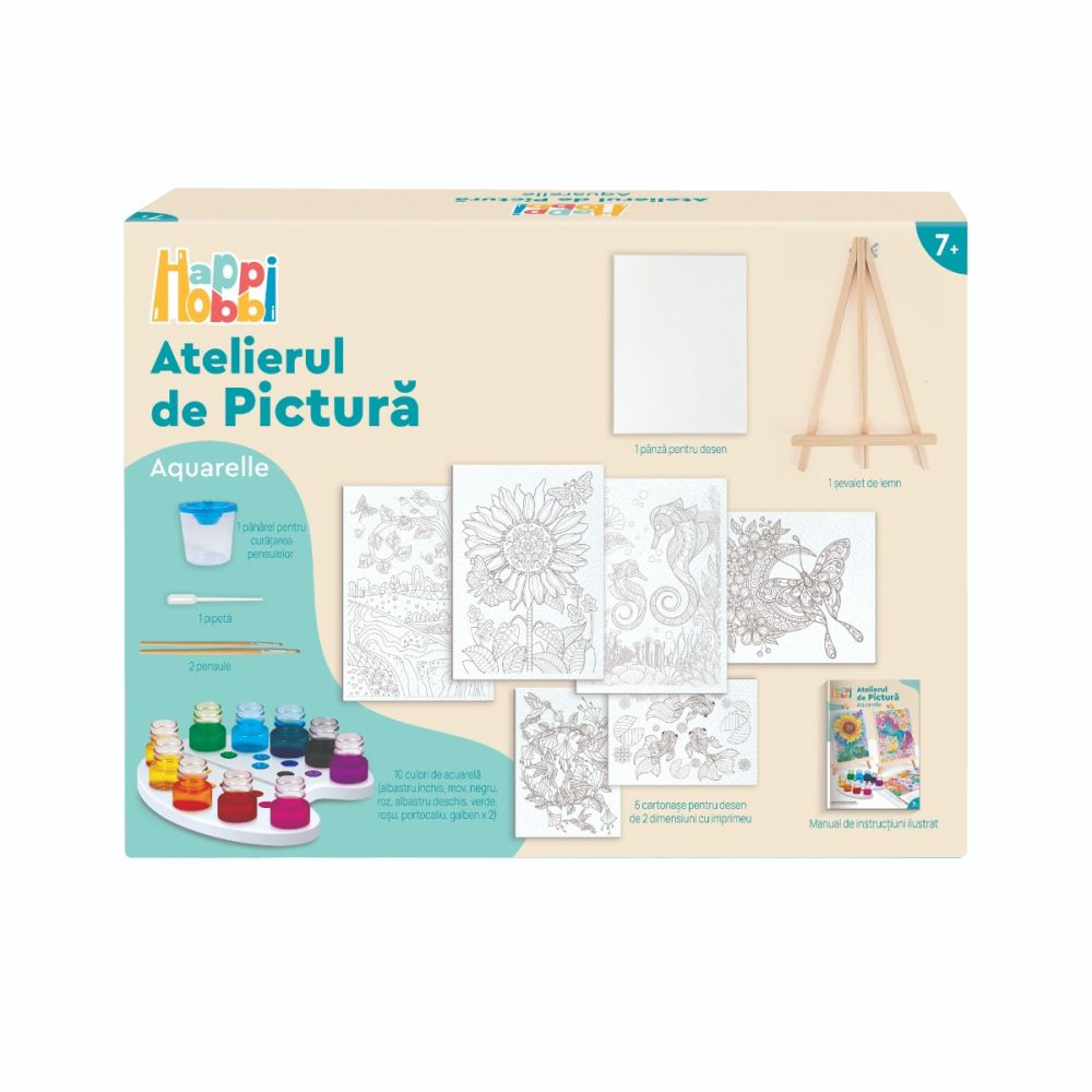 Set de pictura, Happi Hobbi, Atelierul de pictura, Aquarelle, Floarea Soarelui