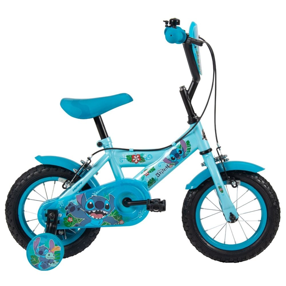 Bicicleta cu roti ajutatoare, Huffy, Disney Stitch, 12 inch, Blue
