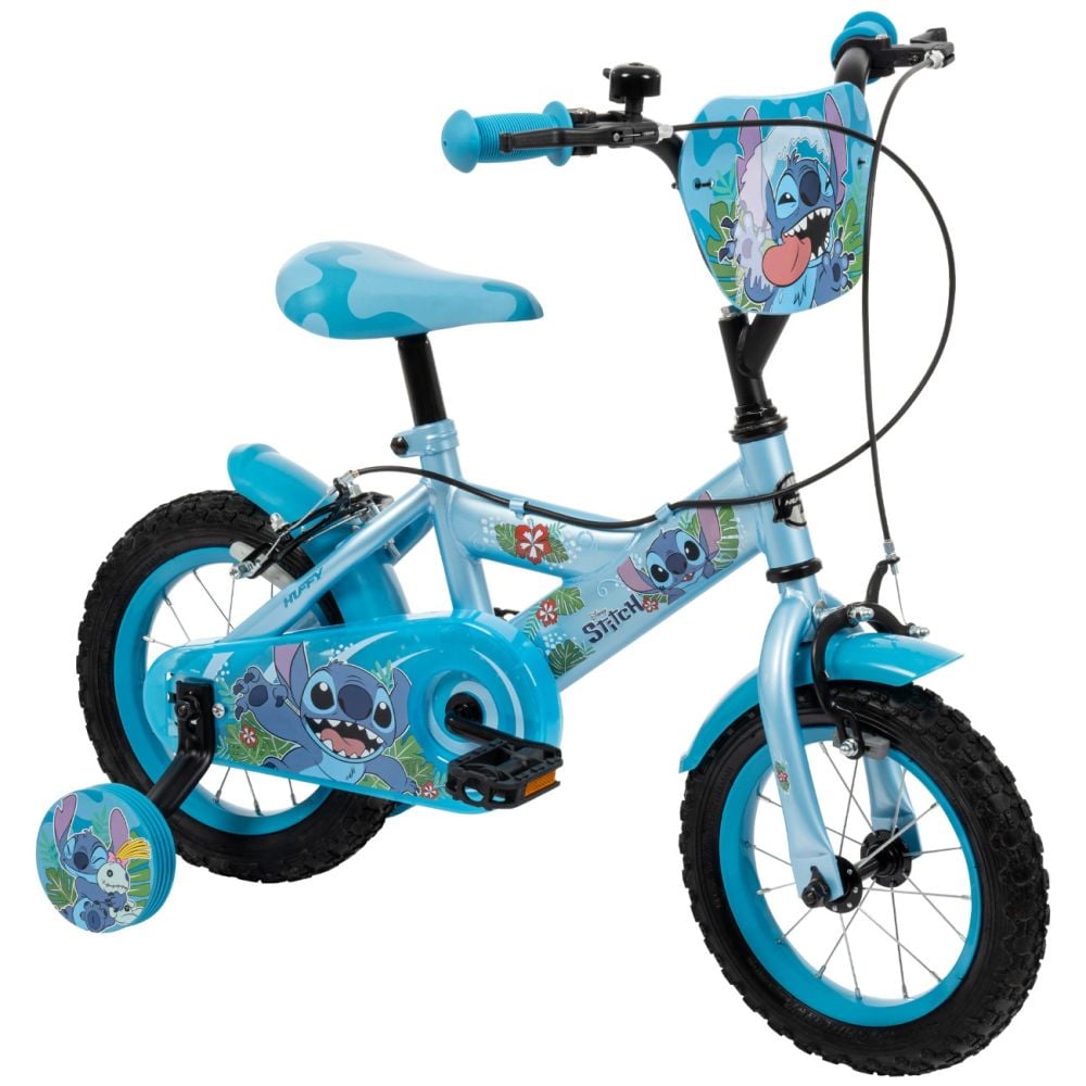 Bicicleta cu roti ajutatoare, Huffy, Disney Stitch, 12 inch, Blue