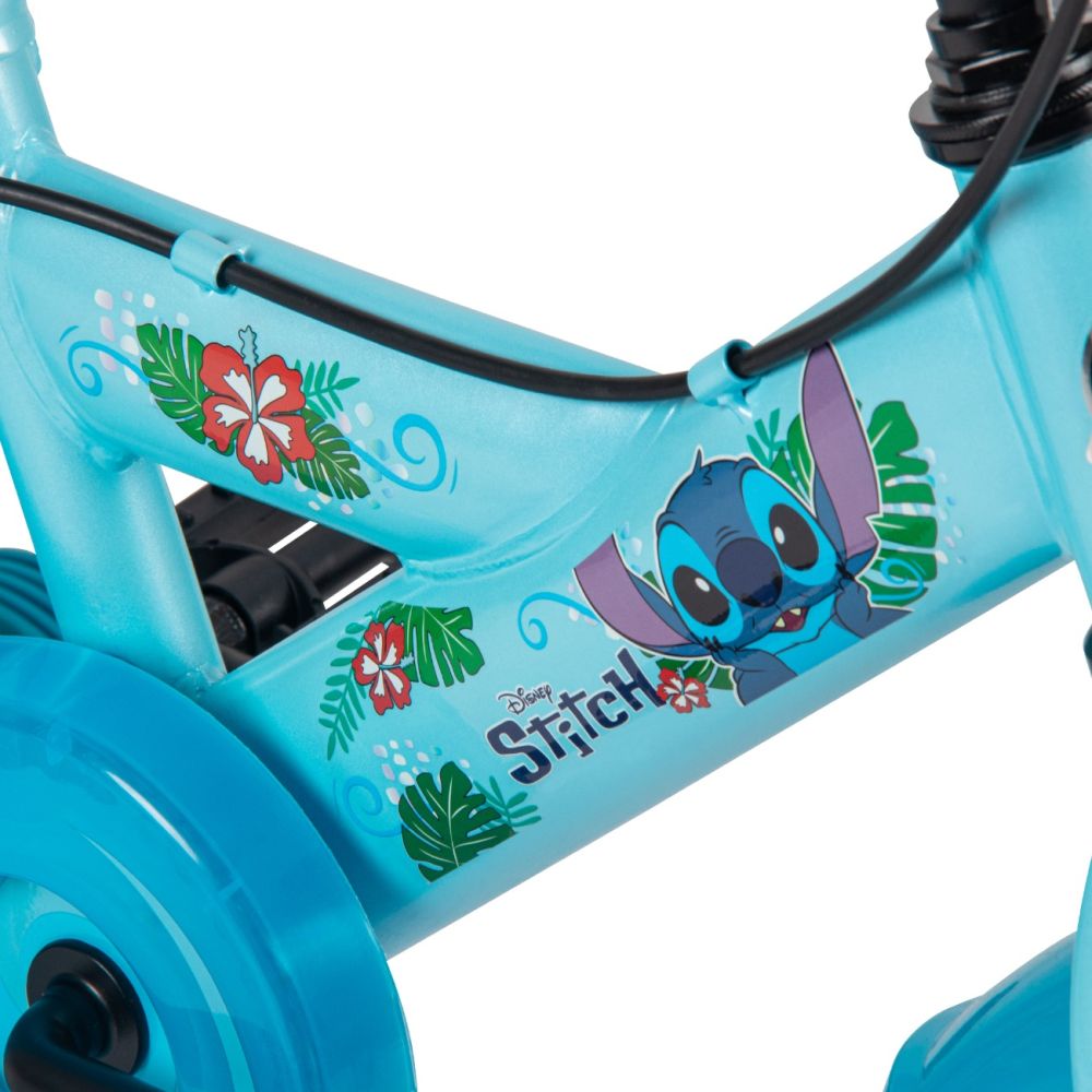 Bicicleta cu roti ajutatoare, Huffy, Disney Stitch, 12 inch, Blue