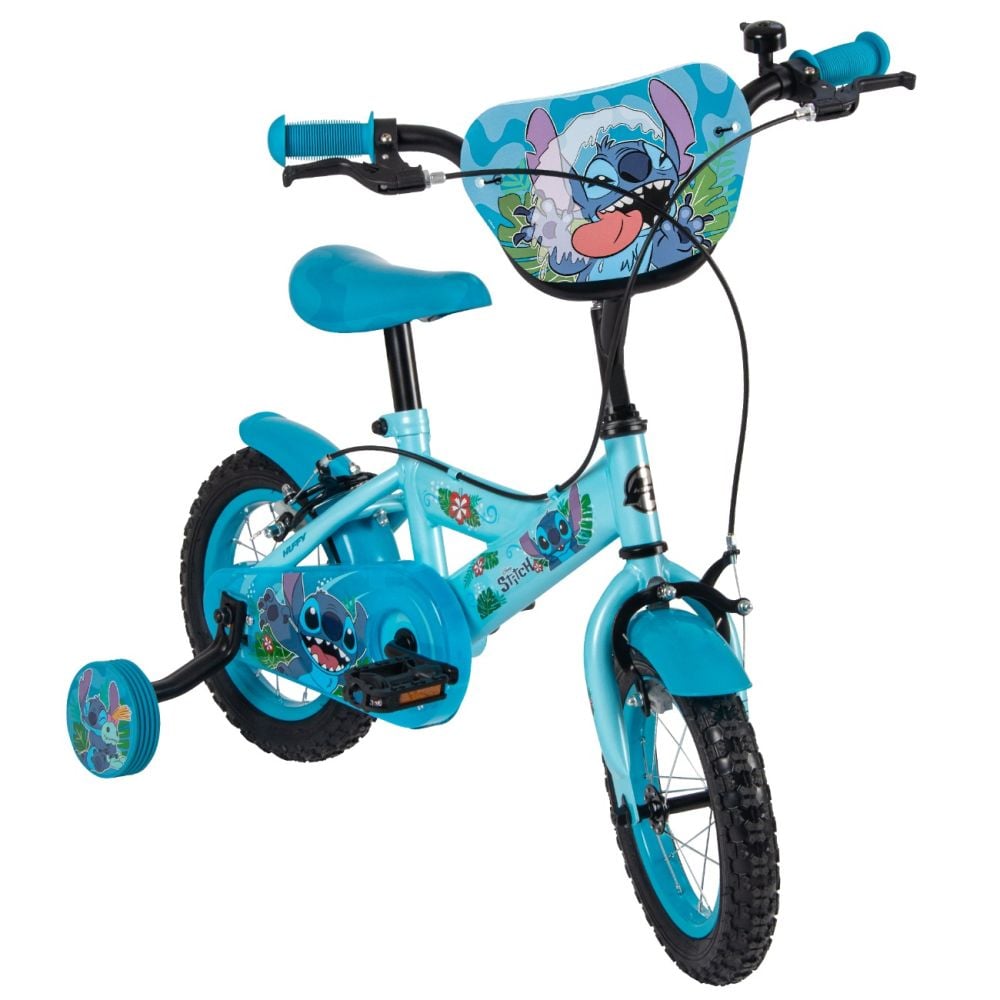 Bicicleta cu roti ajutatoare, Huffy, Disney Stitch, 12 inch, Blue