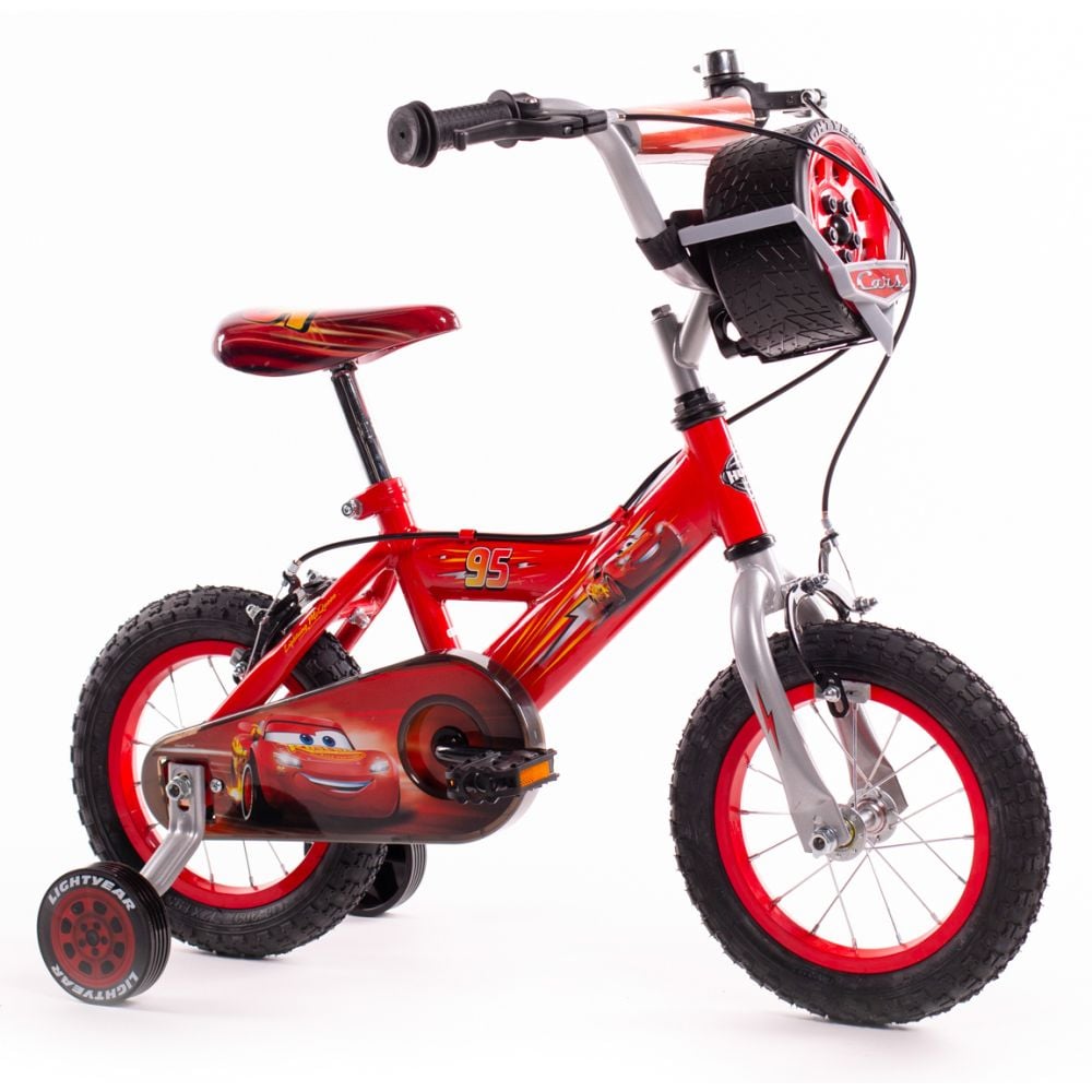 Bicicleta cu roti ajutatoare, Huffy, Disney Cars, 12 inch