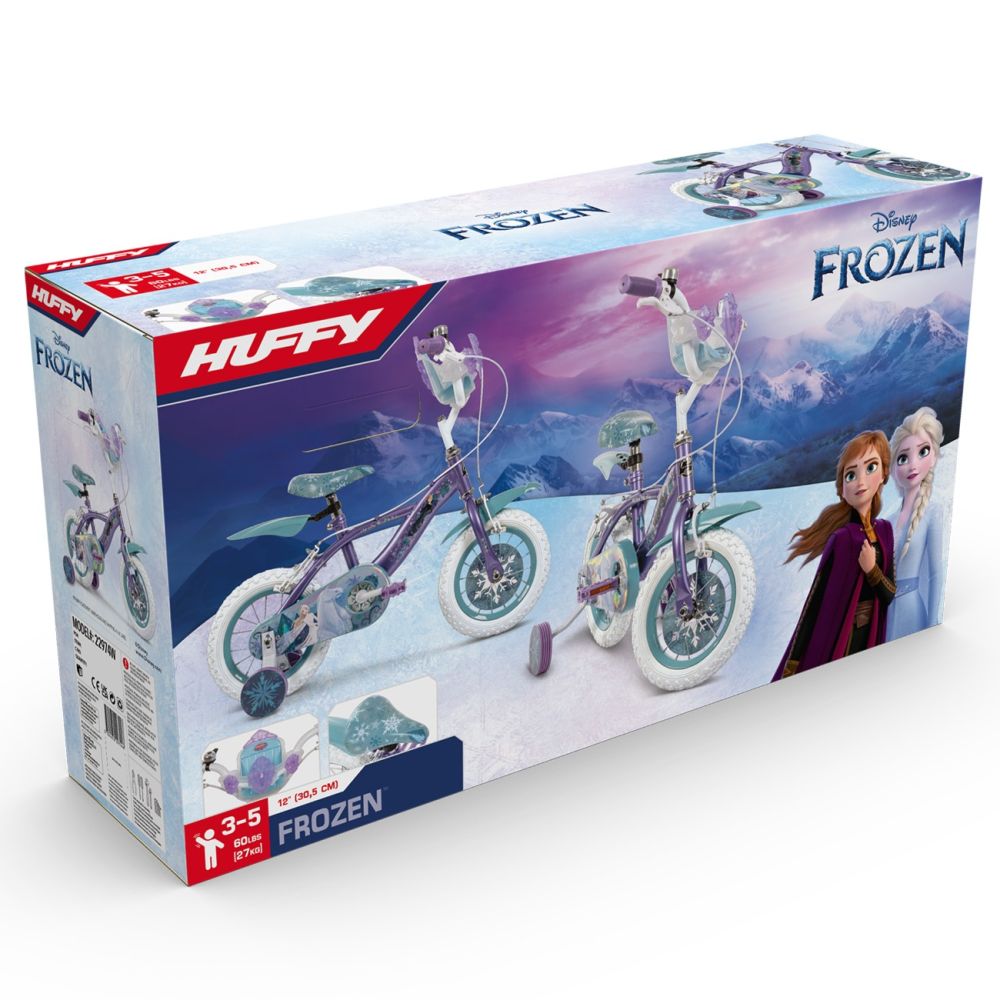 Bicicleta cu roti ajutatoare, Huffy, Disney Frozen, 12 inch, Mov