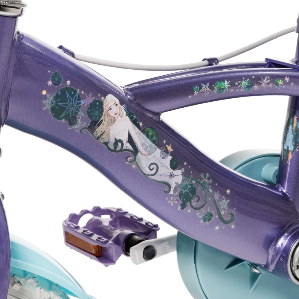 Bicicleta cu roti ajutatoare, Huffy, Disney Frozen, 12 inch, Mov