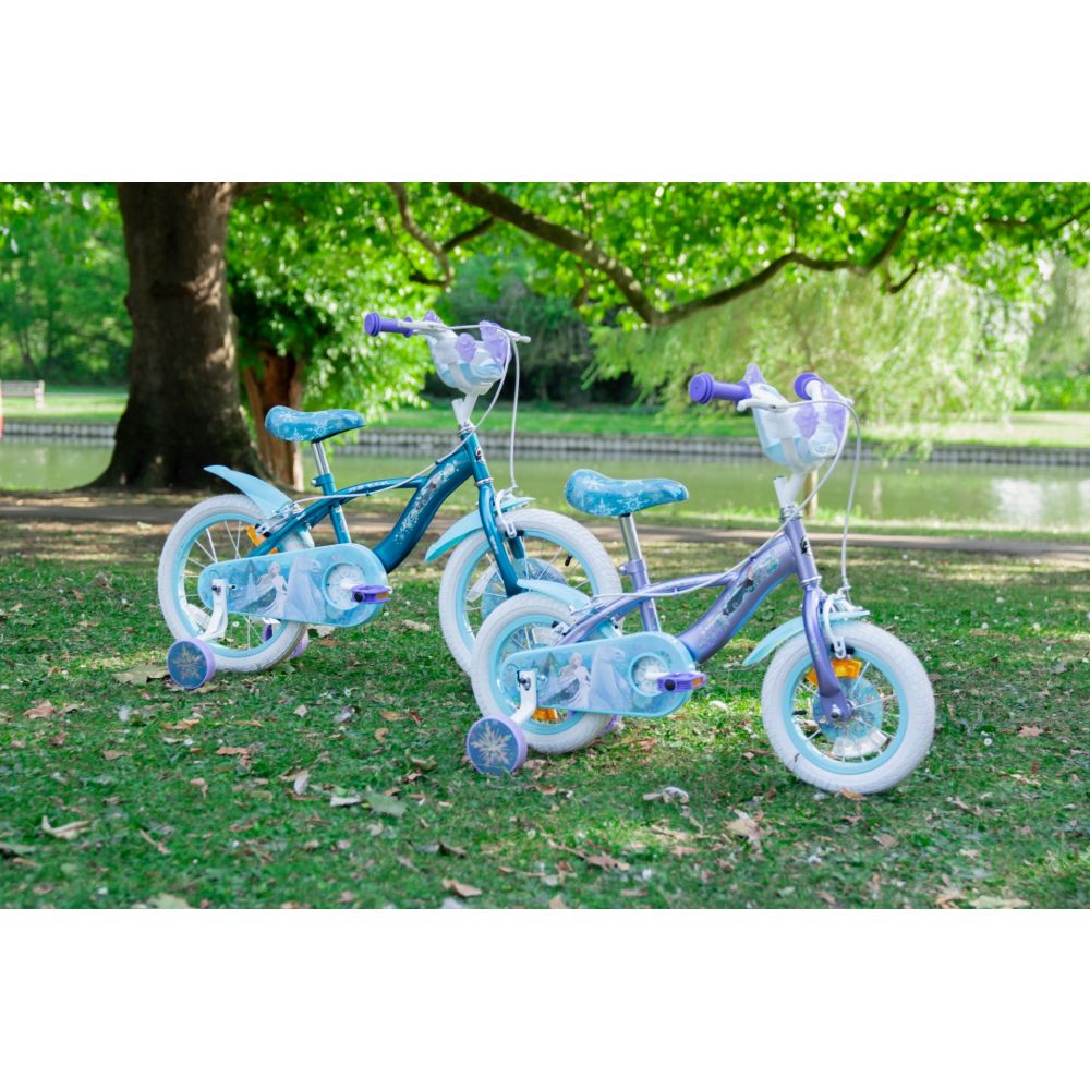 Bicicleta cu roti ajutatoare, Huffy, Disney Frozen, 12 inch, Mov