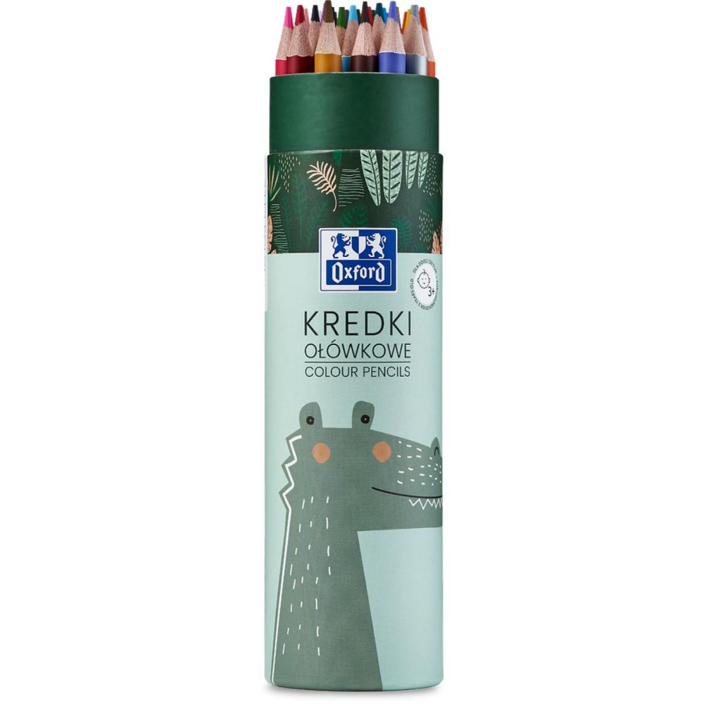 Set 24 creioane colorate rotunde, Oxford Kids