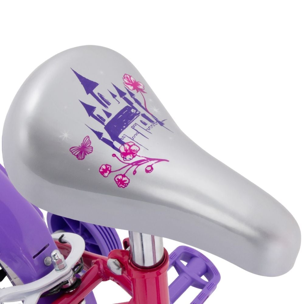 Bicicleta cu roti ajutatoare, Huffy, Disney Princess, 14 inch, Roz